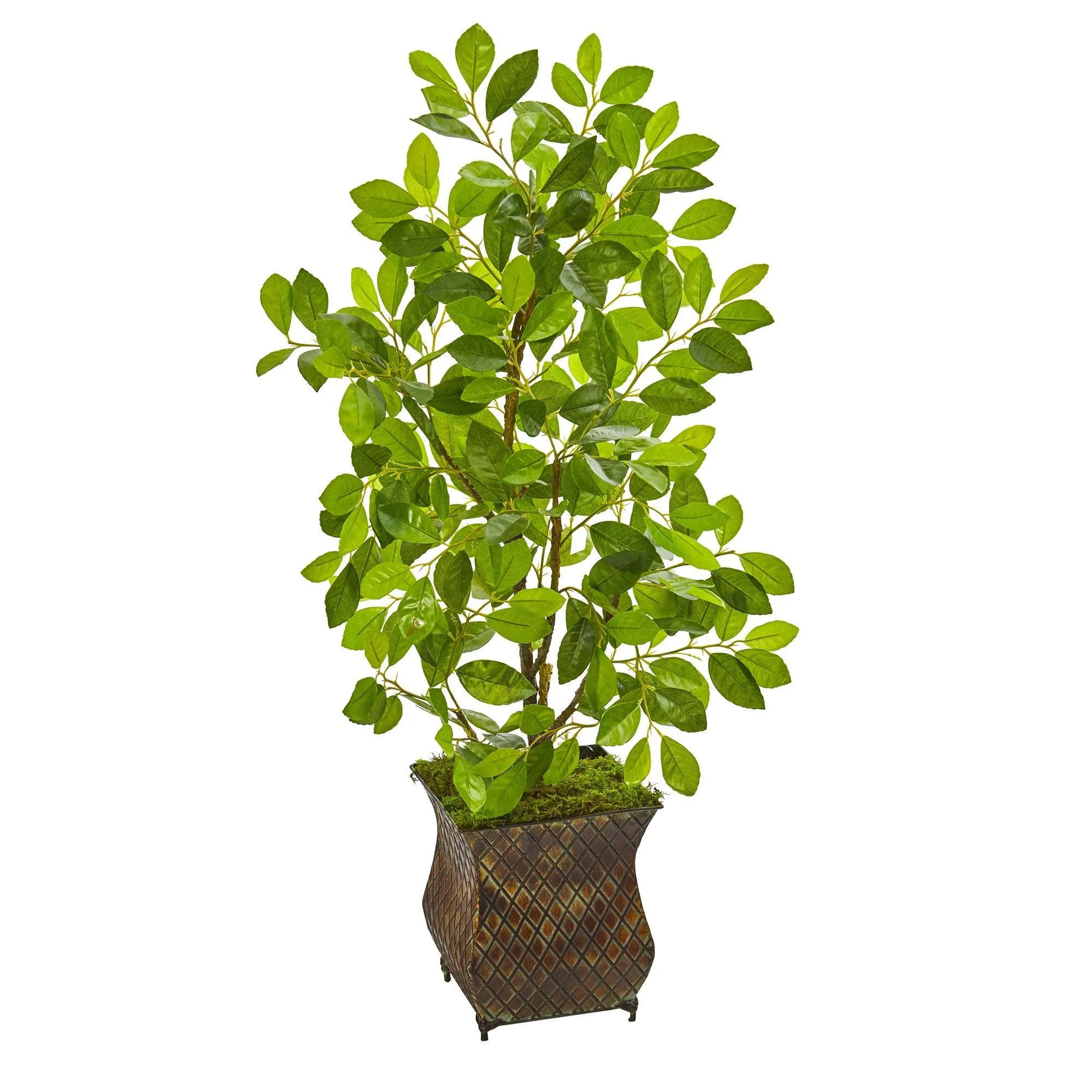 35” Ficus Artificial Tree in Decorative Metal Planter