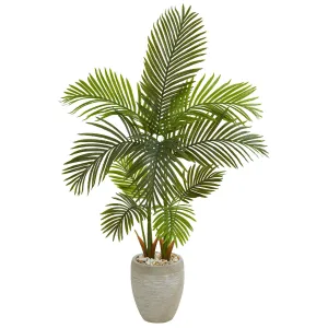 56” Areca Palm Artificial Tree in Sand Colored Planter