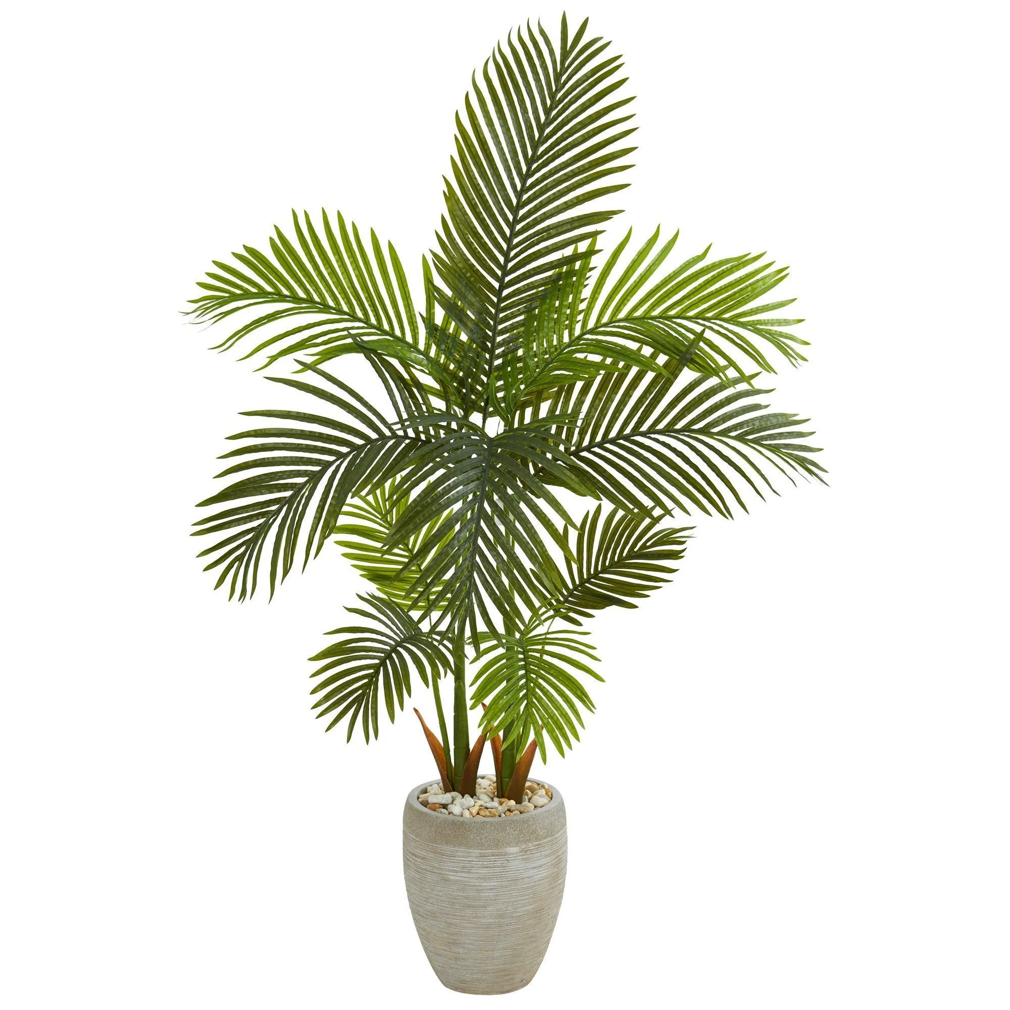 56” Areca Palm Artificial Tree in Sand Colored Planter