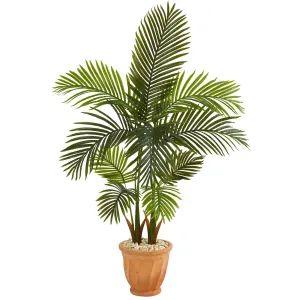 56” Areca Palm Artificial Tree in Terra-Cotta Planter