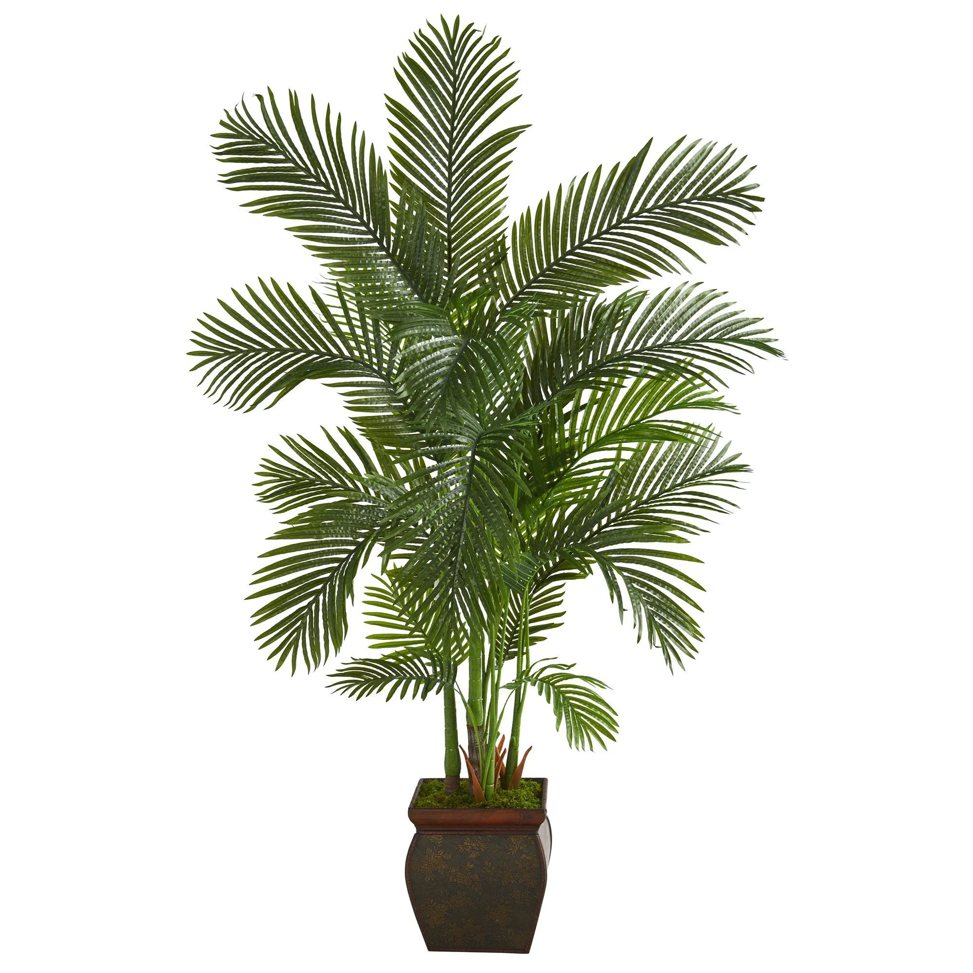 69” Areca Palm Artificial Tree in Decorative Copper Planter