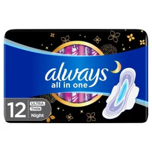 Always All In One Ultra Thin Night Sanitary Pads 12 PC