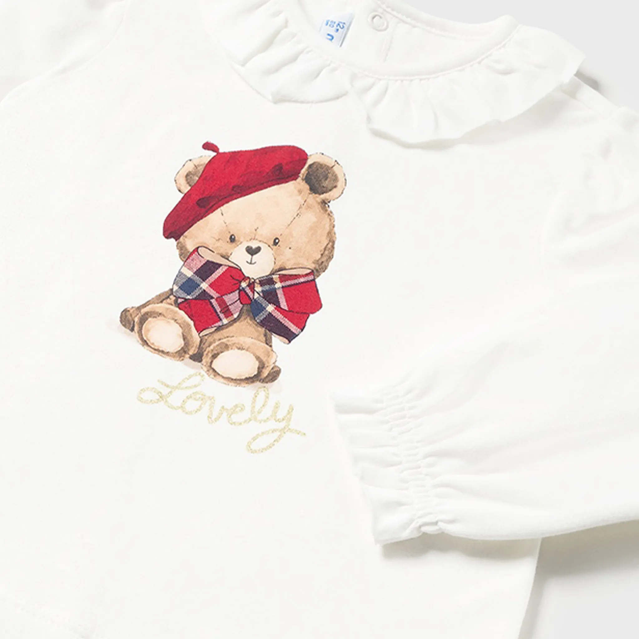 Baby Girls Plaid Skirt Set With Teddy
