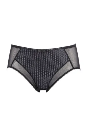 Beauty Stripe Deep Brief- Black