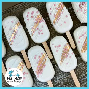 Blush and Gold Cakesicles