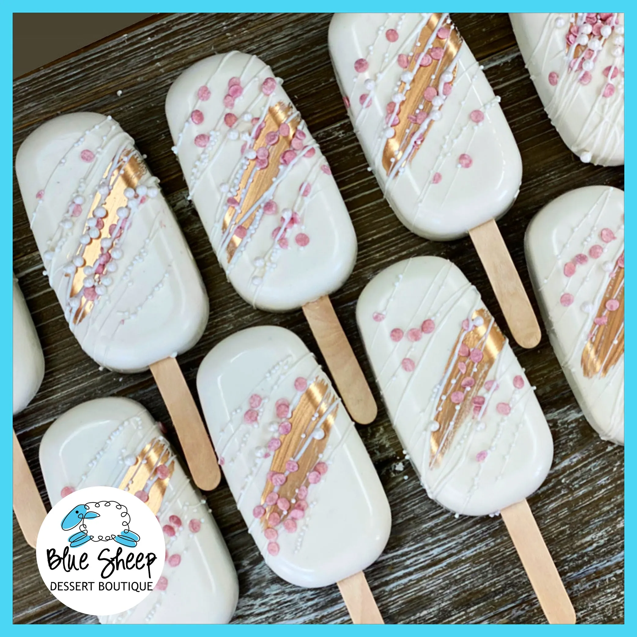 Blush and Gold Cakesicles