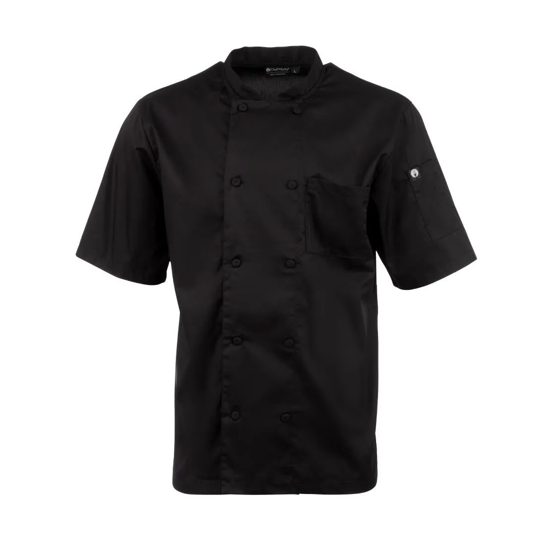 Chefs Works Montreal Cool Vent Unisex Short Sleeve Chefs Jacket Black S