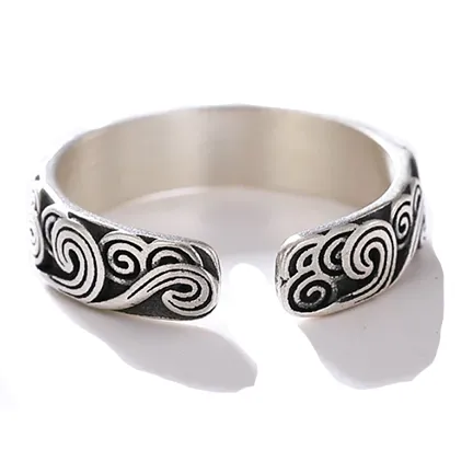 Cloud Antique Sterling Silver Adjustable ring