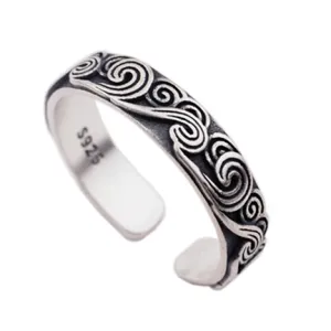 Cloud Antique Sterling Silver Adjustable ring