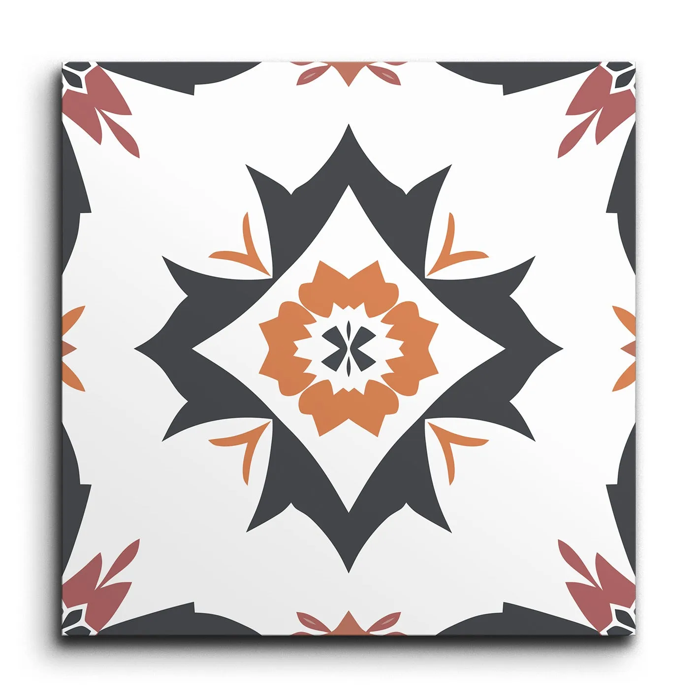Encaustic Blossom of Terracotta Harmony