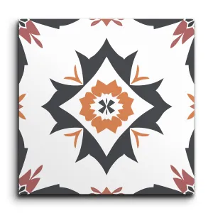Encaustic Blossom of Terracotta Harmony