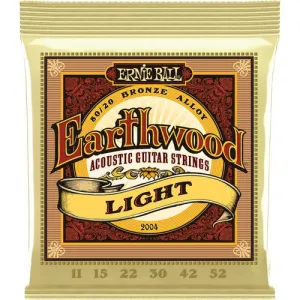 Ernie Ball 2004EB Earthwd 8020 Lght Earthwood Light Acoustic Guitar Strings 8020 Bronze
