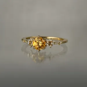 Golden Yellow Montana Sapphire Water Lily Ring