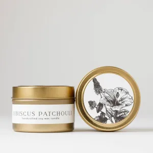 Hibiscus   Patchouli : Tin Soy Candle