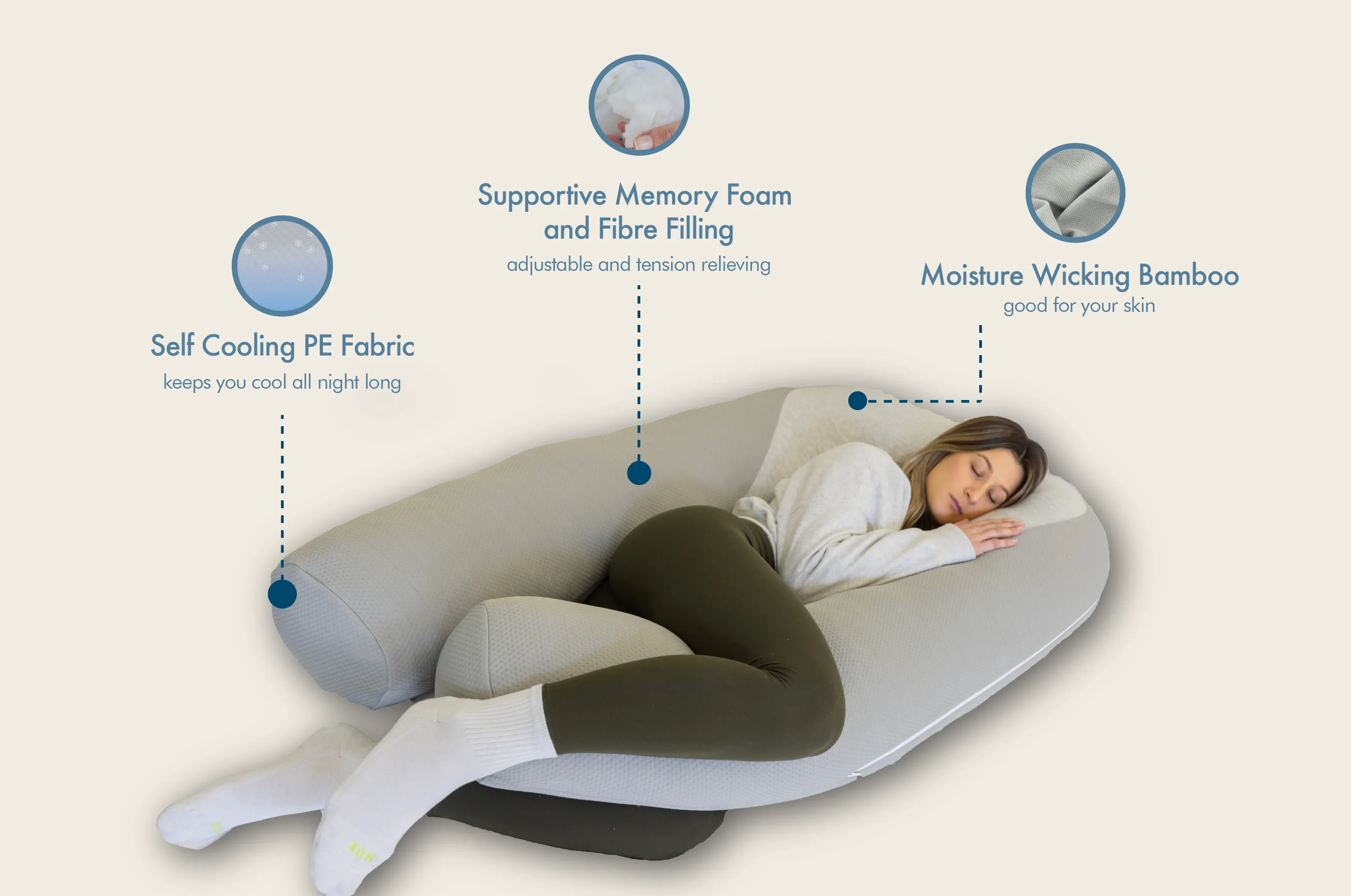 Hugl Cooling Body Pillow