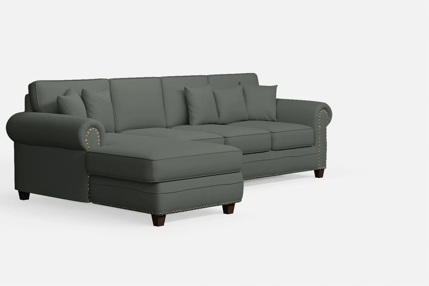 Marano 4 Seater Left Hand Facing Chaise Lounge Corner Sofa Lush Leather