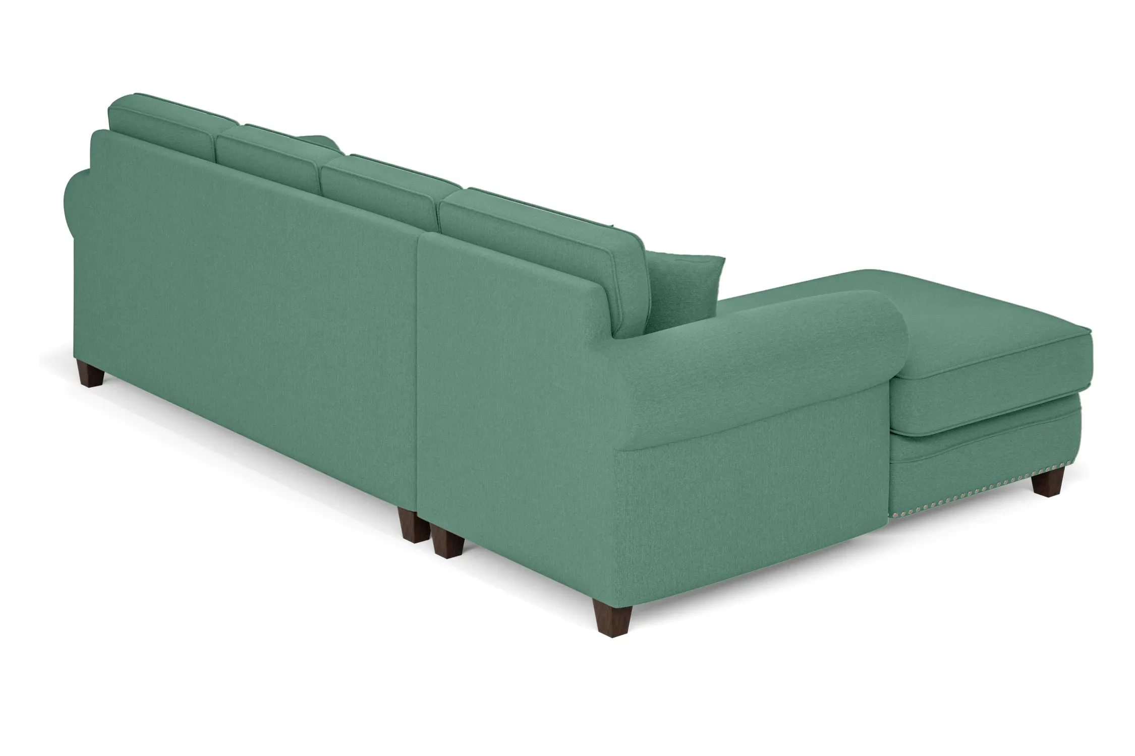 Marano 4 Seater Left Hand Facing Chaise Lounge Corner Sofa Mint Green Linen Fabric