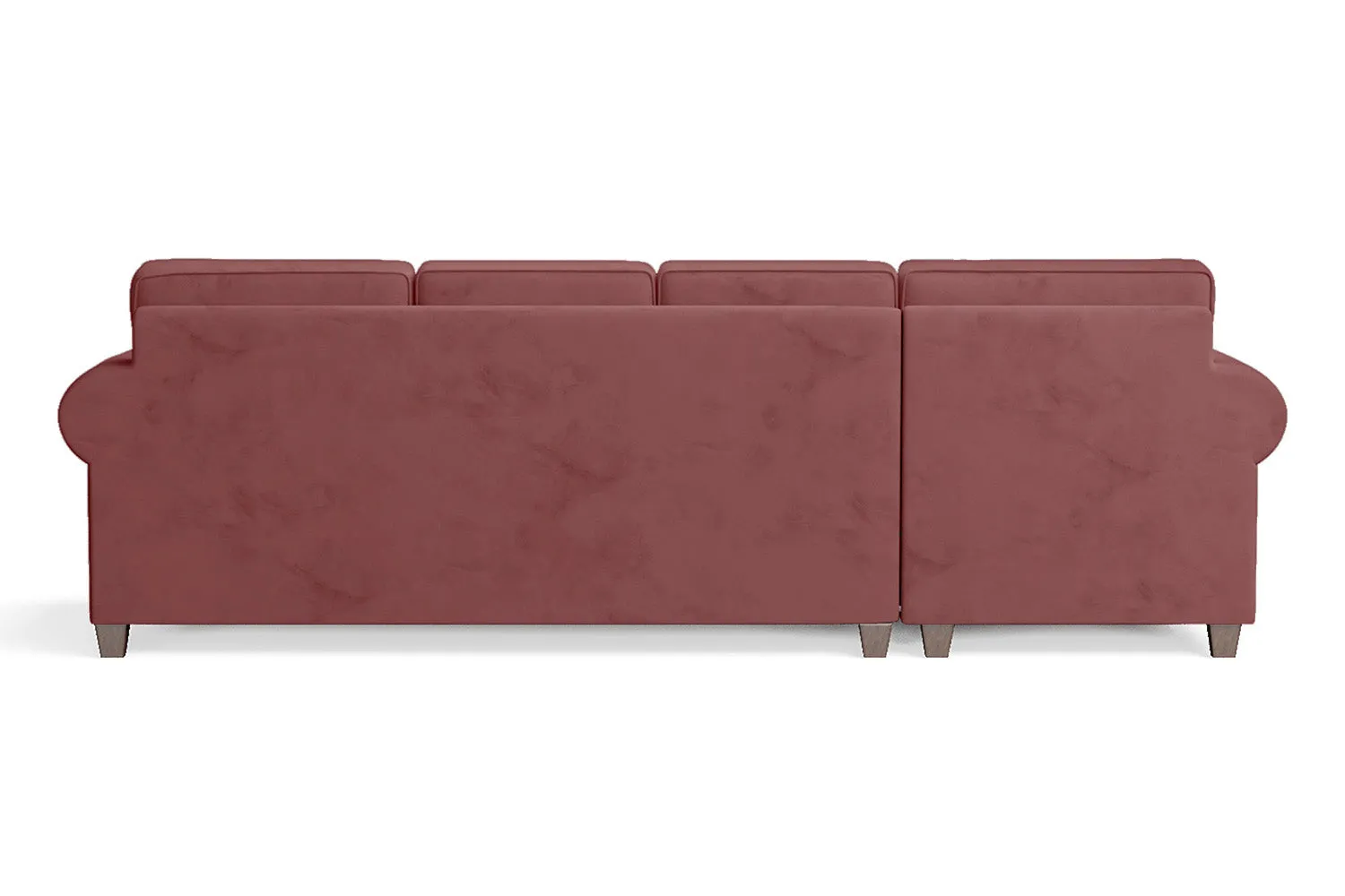 Marano 4 Seater Left Hand Facing Chaise Lounge Corner Sofa Pink Velvet