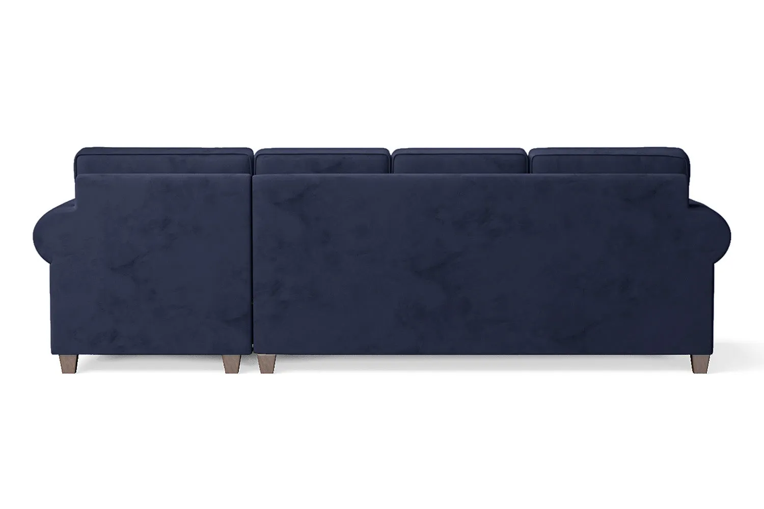Marano 4 Seater Right Hand Facing Chaise Lounge Corner Sofa Dark Blue Velvet