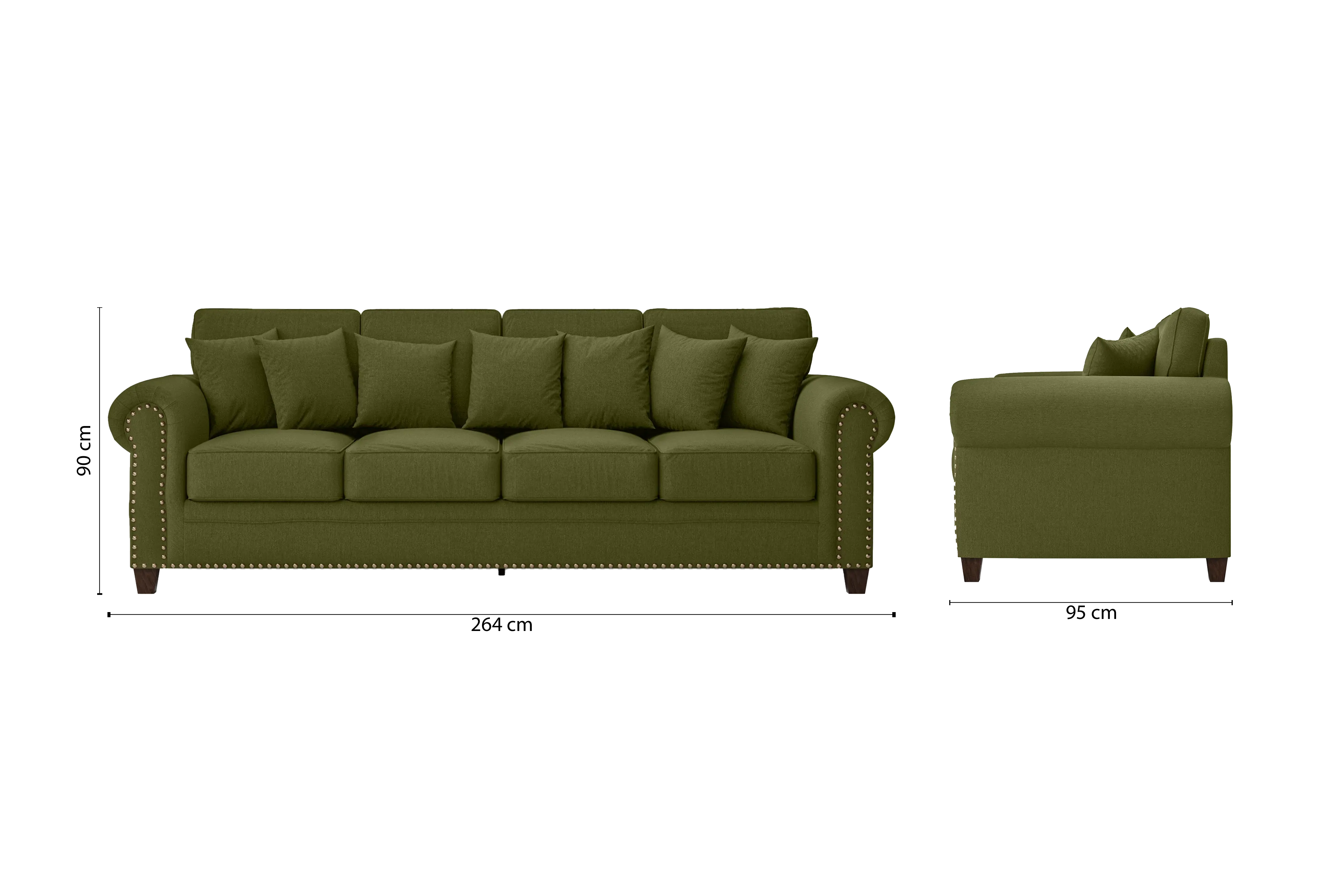 Marano 4 Seater Sofa Olive Linen Fabric