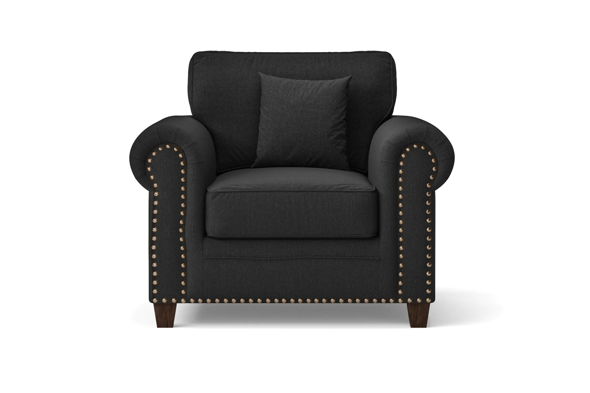 Marano Armchair Black Linen Fabric