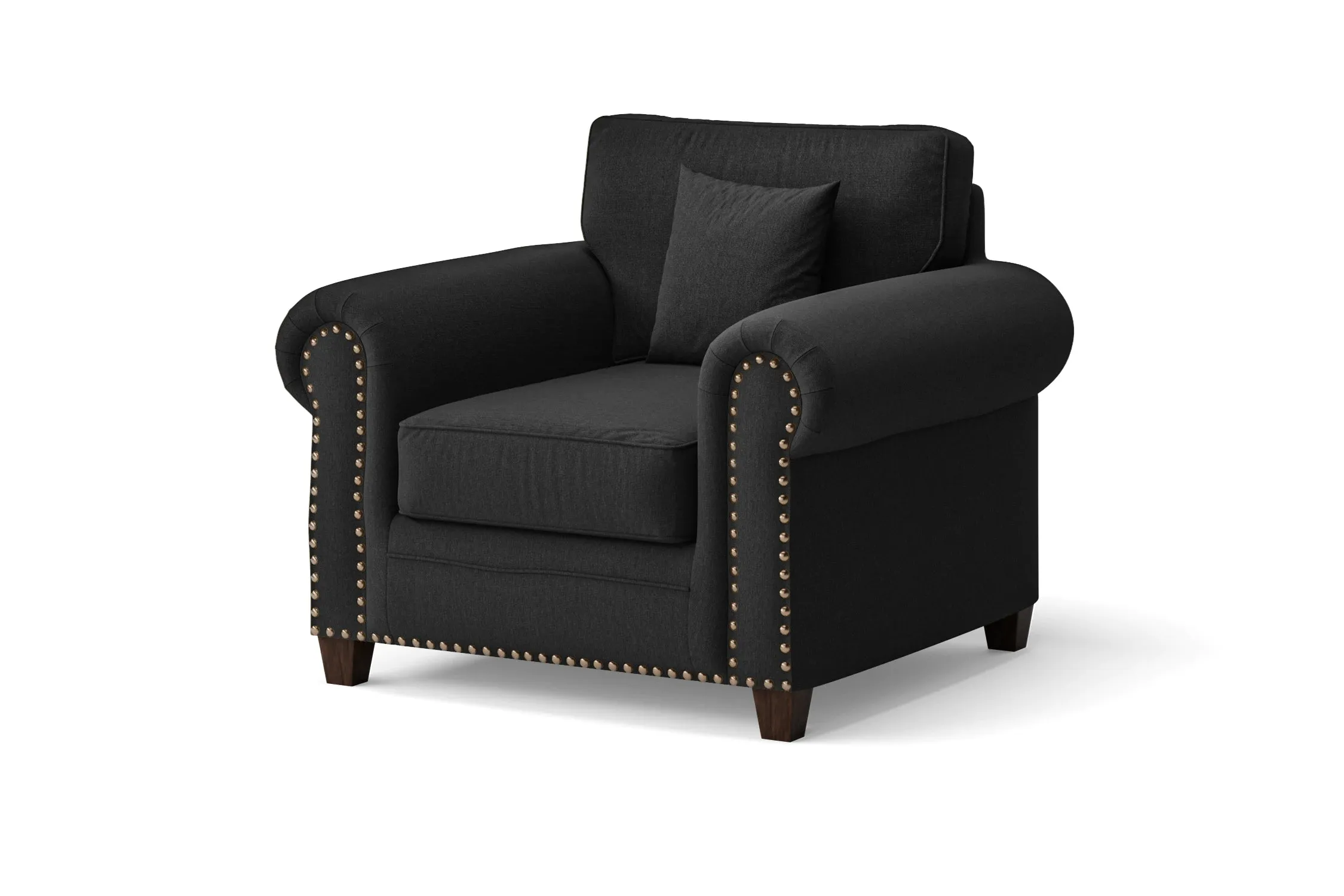 Marano Armchair Black Linen Fabric