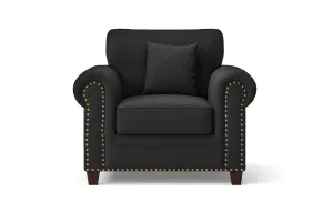 Marano Armchair Black Linen Fabric