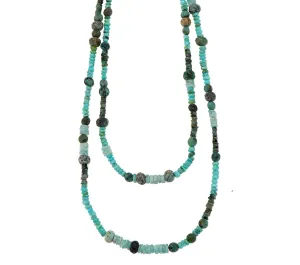 Nava Zahavi Turquoise, Aquamarine and Emeralds Necklace