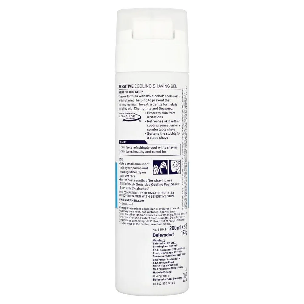 Nivea Men Sensitive Cooling Shaving Gel, 200ml