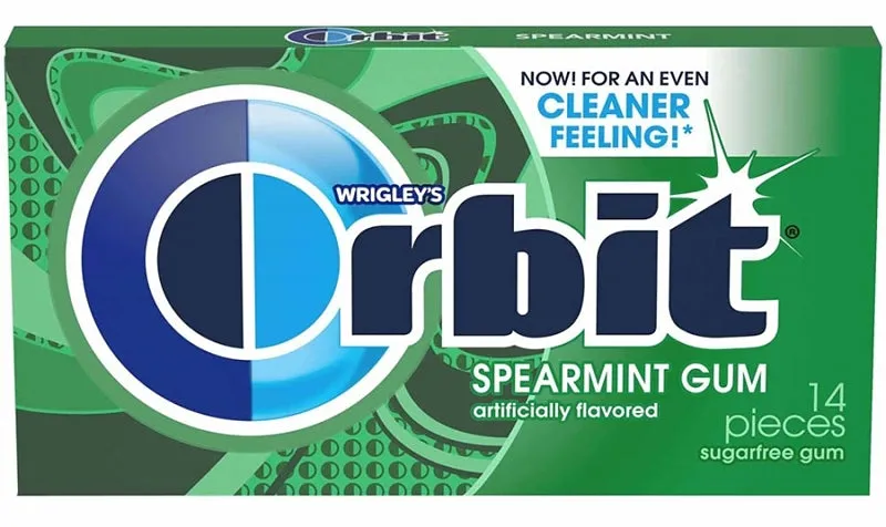 Orbit Gum 21484 Chewing Gum, Spearmint Flavor :EA: QUANTITY: 12