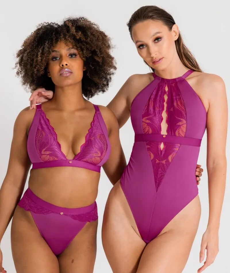 Scantilly Indulgence High Waist Brief - Orchid/Latte