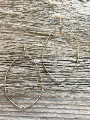 Sterling Silver lightweight teardrop hoop earrings - handmade and exclusive