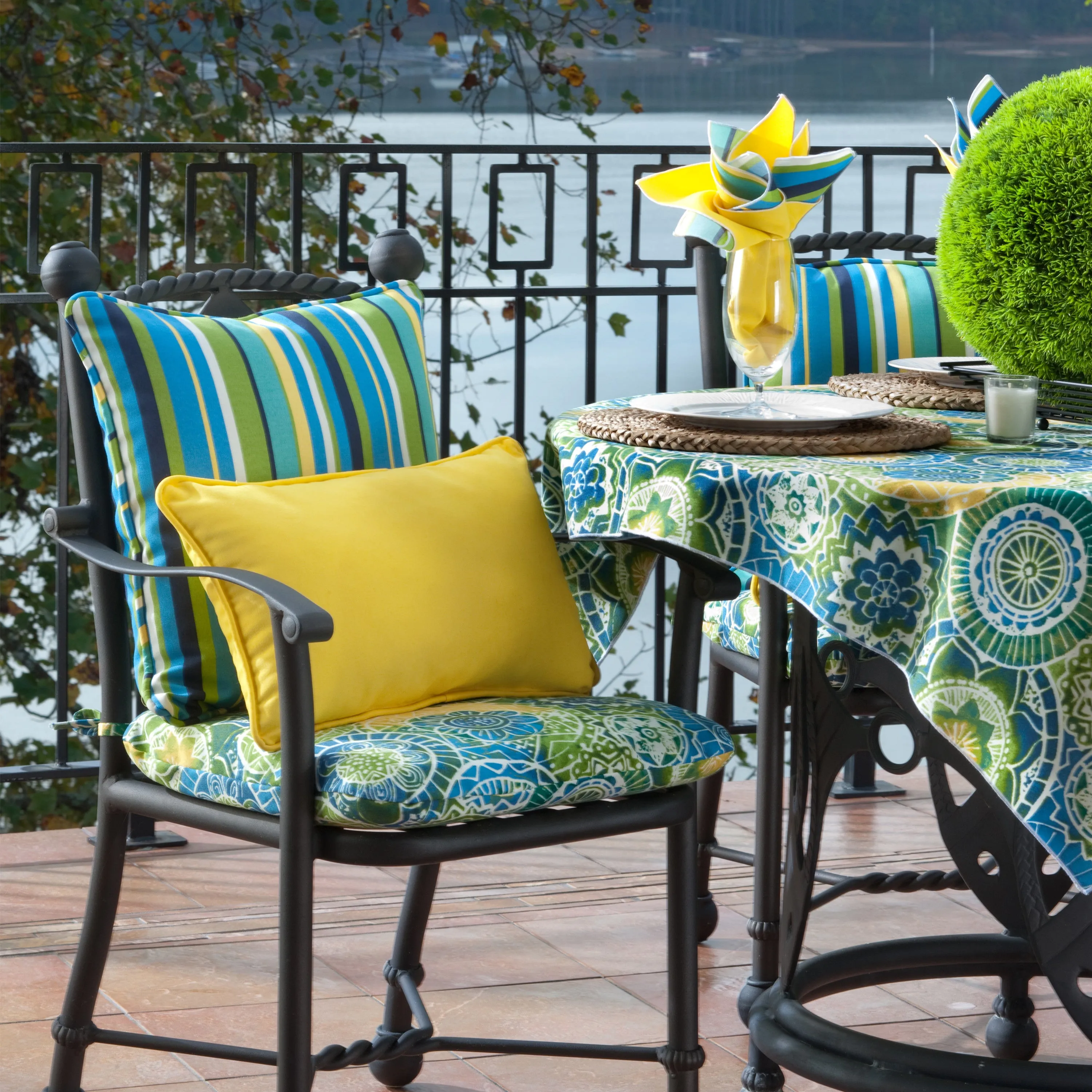 Topanga Stripe Lagoon 18.5-Inch Throw Pillow (Set Of 2)
