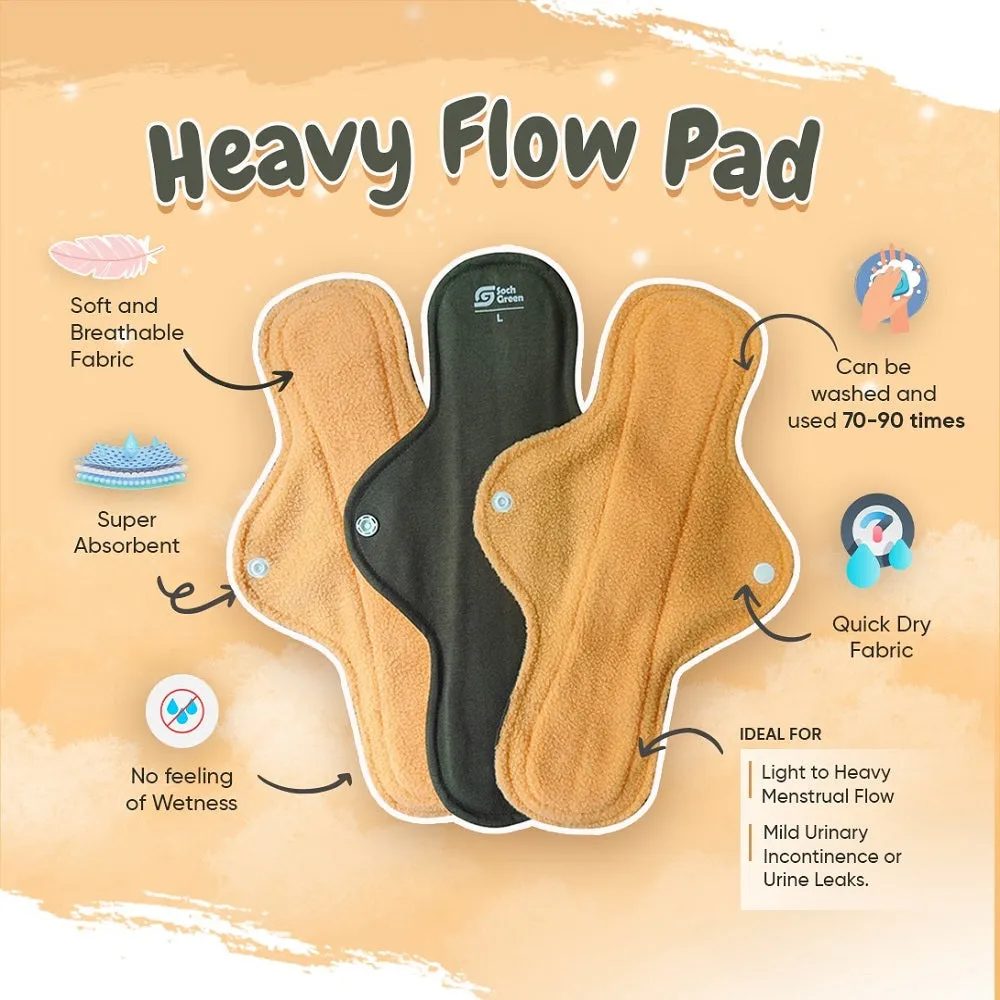 Urine Leak Reusable Cloth Pads (Quick Dry) (3 pcs)