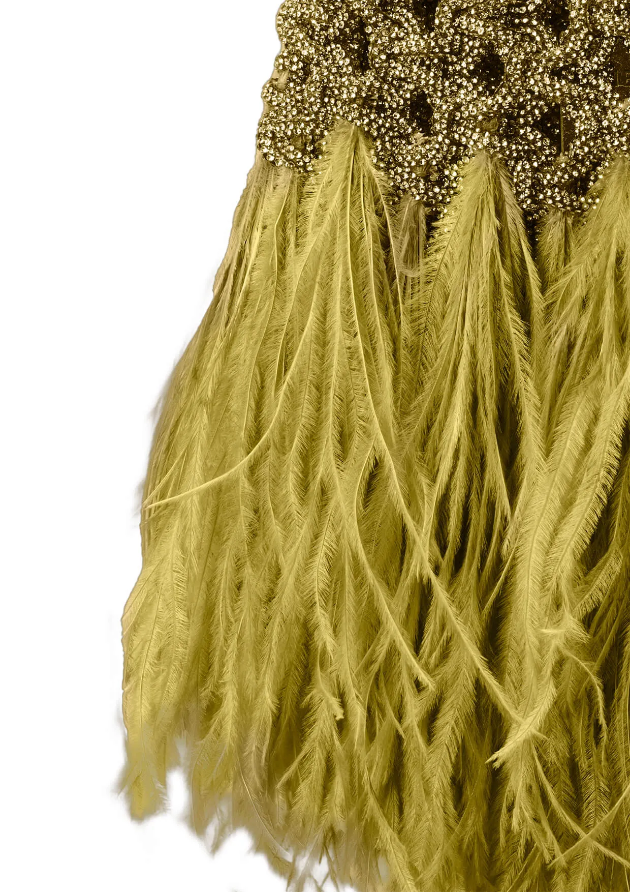 Vannifique Mini Plumed Crystal-Studded Woven Handbag