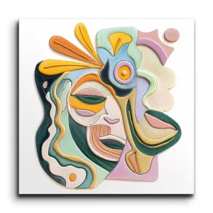 Vibrant Whimsy: Abstract Cubist Face